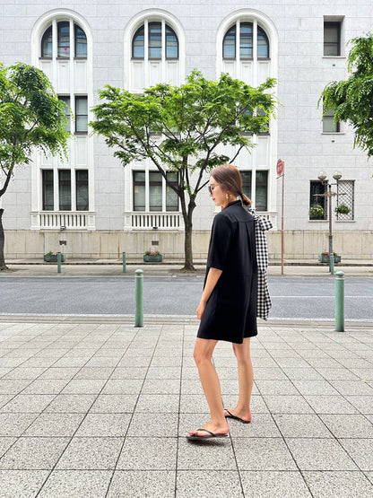 ANNA　半袖トレンチロンパースBLACK