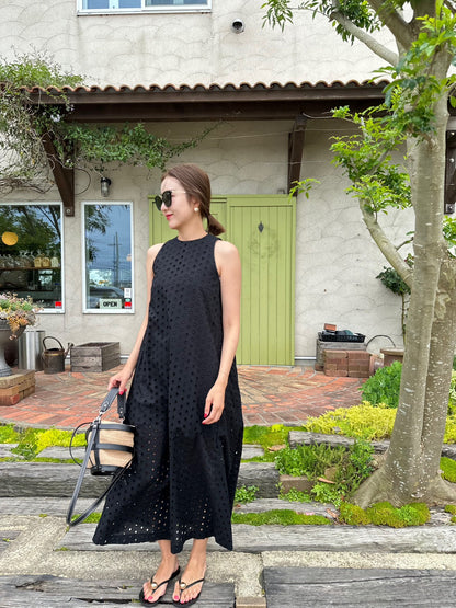 JULIA　アメスリレースワンピースBLACK