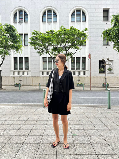 ANNA　半袖トレンチロンパースBLACK