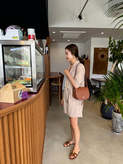 ANNA　半袖トレンチロンパースBEIGE
