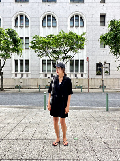 ANNA　半袖トレンチロンパースBLACK
