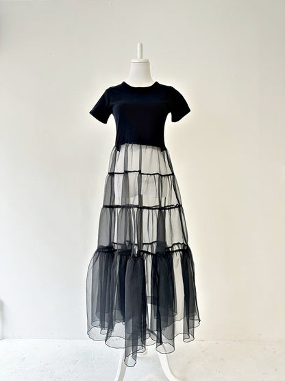 EMMA チュールスカートトップス BLACK×BLACK