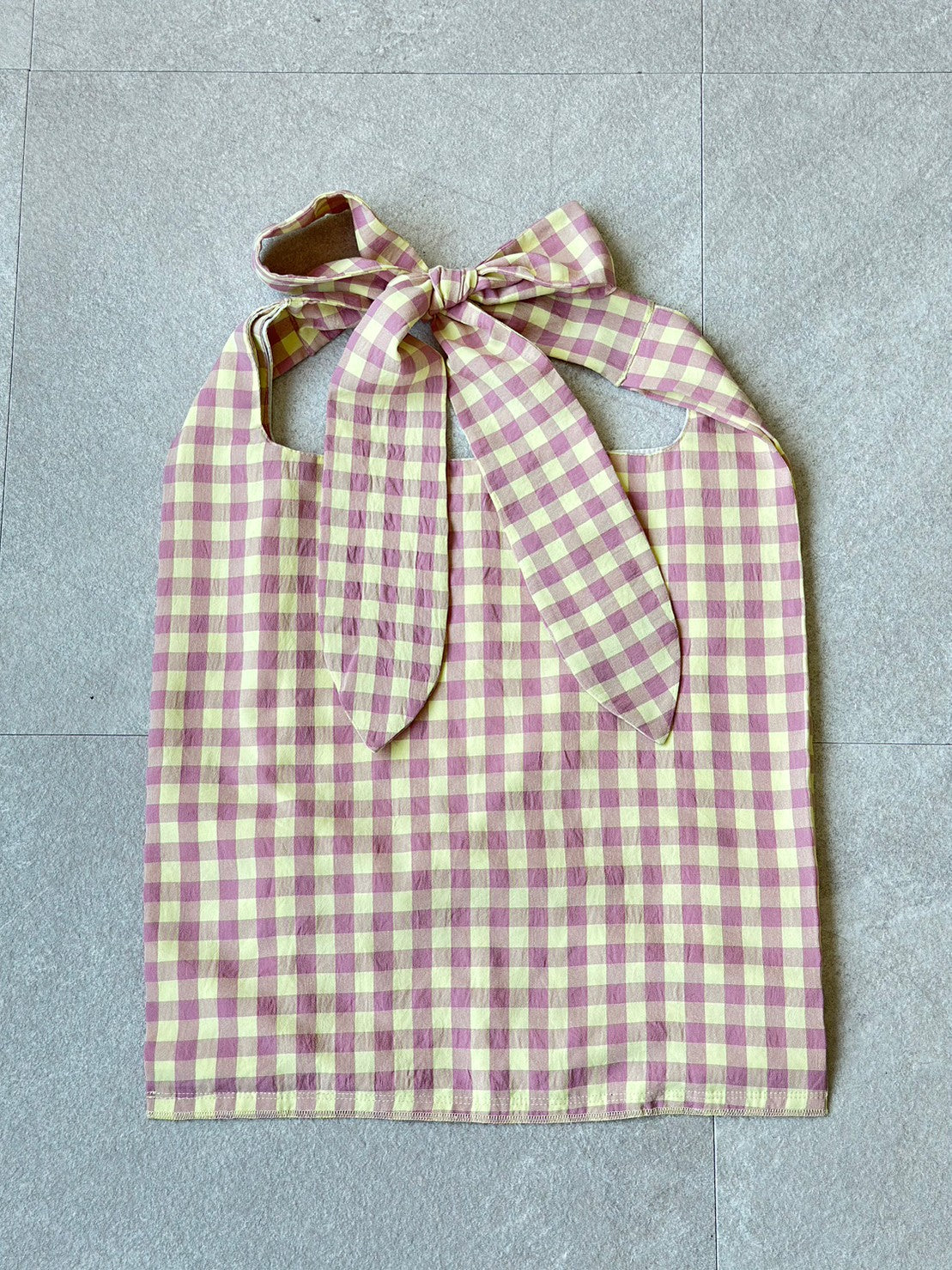 MA MANIERE　ギンガムチェックバッグ PINK×YELLOW