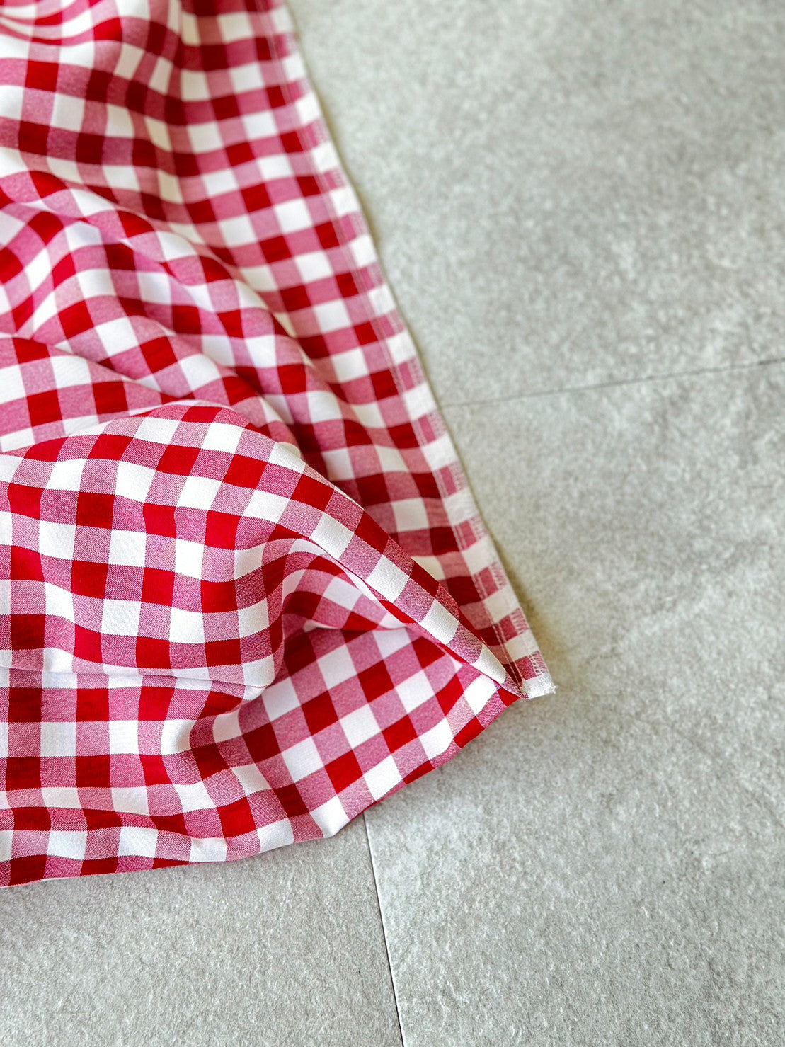 MA MANIERE　ギンガムチェックバッグ RED×WHITE