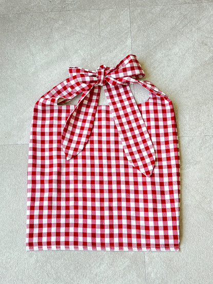 MA MANIERE　ギンガムチェックバッグ RED×WHITE