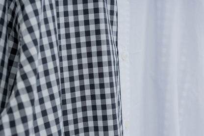 SOPHIE　配色ブラウス　GINGHAM CHECK×WHITE