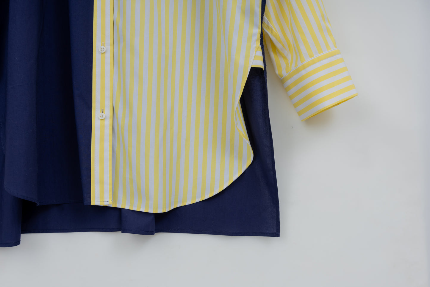 SOPHIE　配色ブラウス　YELLOW STRIPE×NAVY