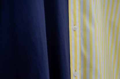 SOPHIE　配色ブラウス　YELLOW STRIPE×NAVY