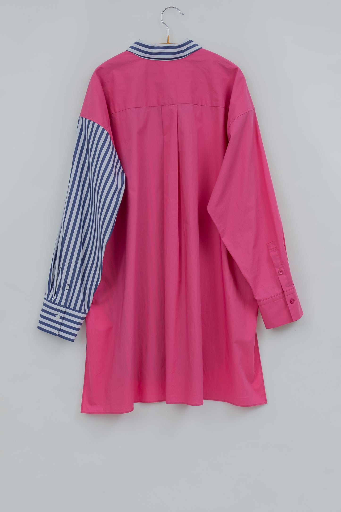 SOPHIE　配色ブラウス　NAVY STRIPE×PINK