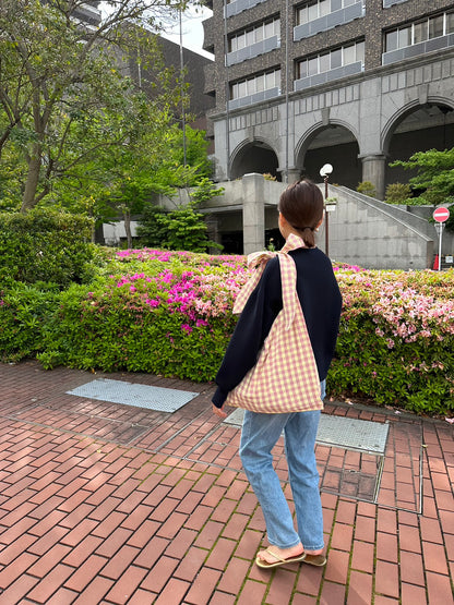 MA MANIERE　ギンガムチェックバッグ PINK×YELLOW