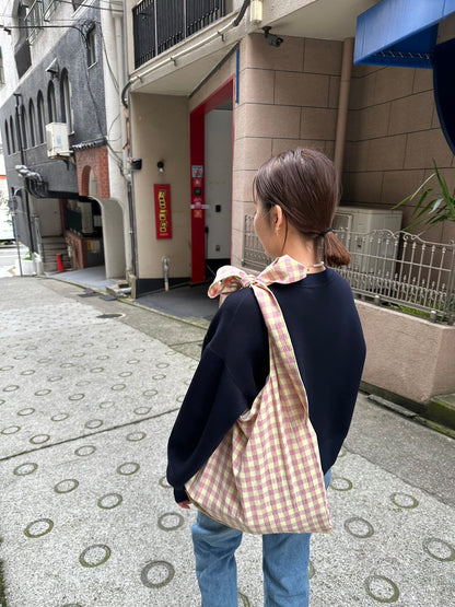 MA MANIERE　ギンガムチェックバッグ PINK×YELLOW