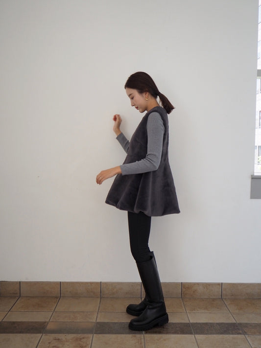 LYS　ペプラムエコファーベスト　CHARCOAL GRAY