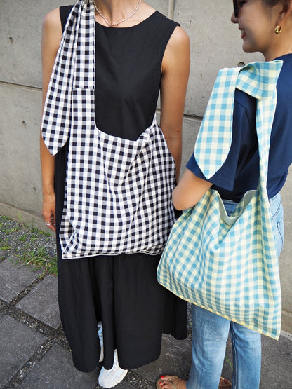 MA MANIERE　ギンガムチェックバッグ BLUE×YELLOW