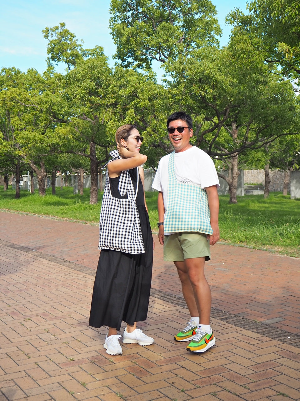 MA MANIERE　ギンガムチェックバッグ BLUE×YELLOW