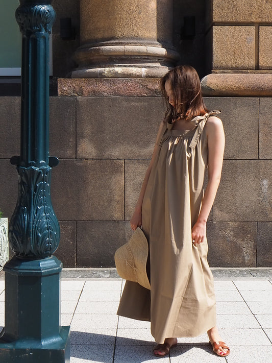 PAPILLON　リボンワンピース　BEIGE